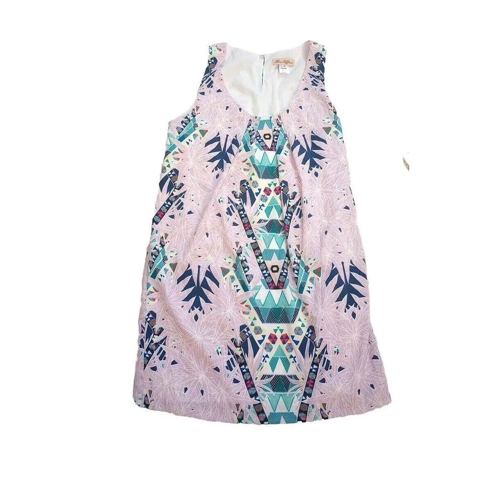 Mara Hoffman Aztec Print Dress Sz M Purple Lilac Shift Sleeveless Mini‎ Dress